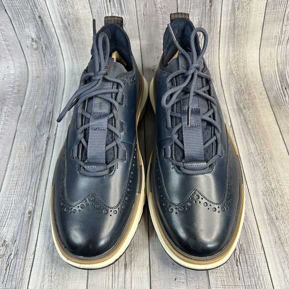 Cole Haan 5.ZEROGRAND Wingtip Oxford Shoes Men's 9W Dark Navy C38901 - Picture 7 of 11